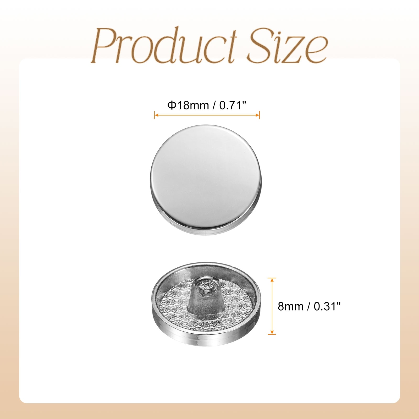 Metal Round Buttons Zinc Alloy Shank Flat Sewing Craft Replacement Button for Clothing Decoration DIY Accessories