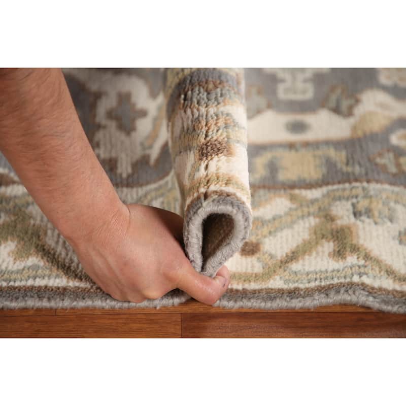 Grey Transitional Oushak Oriental Runner Rug Handmade Wool Carpet - 2'7"x 9'9"