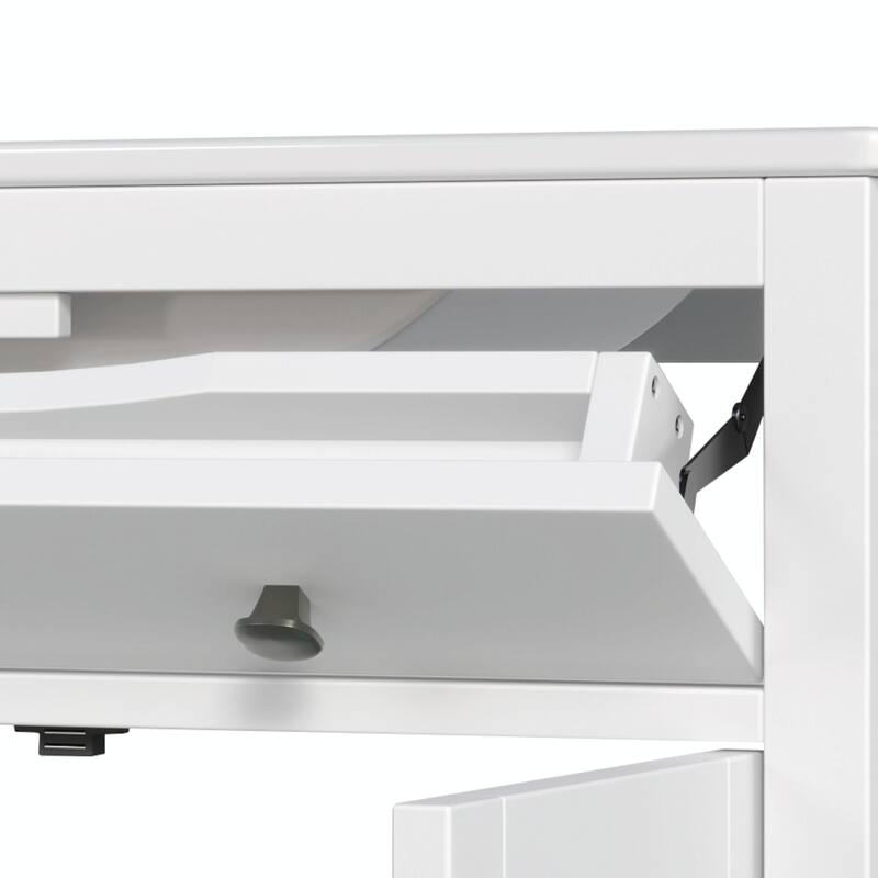 30" Bathroom Vanity with Ceramic Sink, Equipped with Adjustable Shelf and Tip-Out Tray