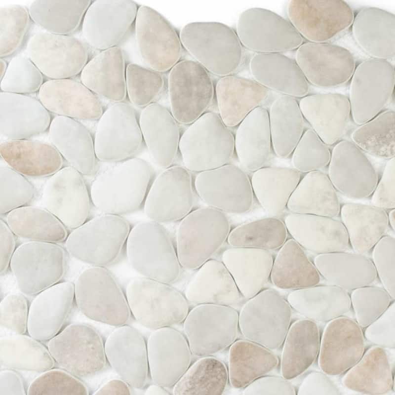 Huron Rock 12x12 Matte Glass Pebble Mosaic Tile - Floor, Wall, Backsplash