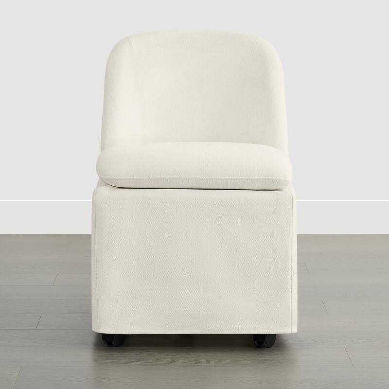 Spruce & Spring Modern Dining Chair with Removable Slipcover and Hidden Casters