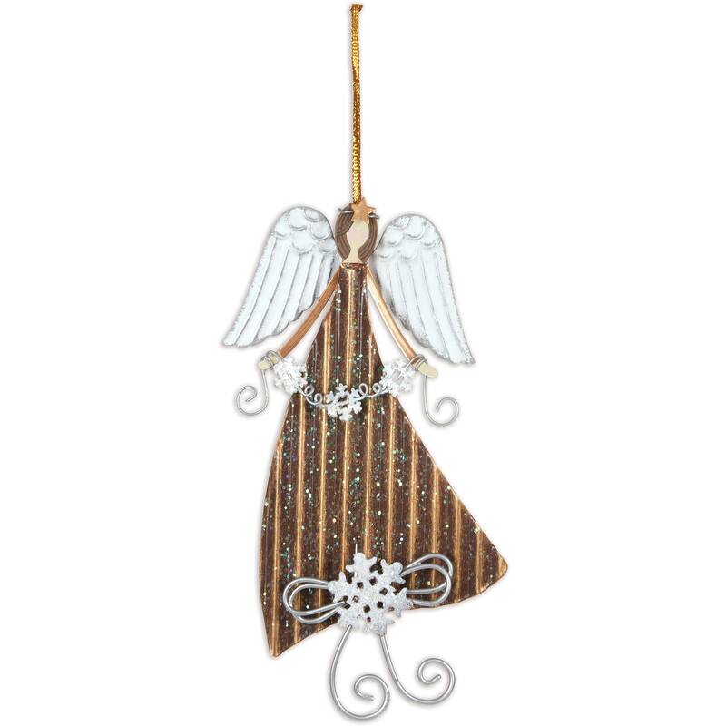 Glitter Gold Angel Ornament - Set of 3