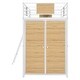preview thumbnail 11 of 17, White Twin Size Metal Wood Loft bed with L-shape Desk, Wardrobe, Fence and Ladder