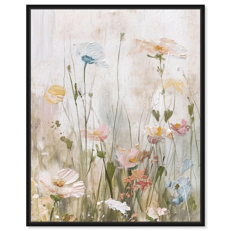 Floral Luster Canvas by Art Remedy - 36" x 45" - Black