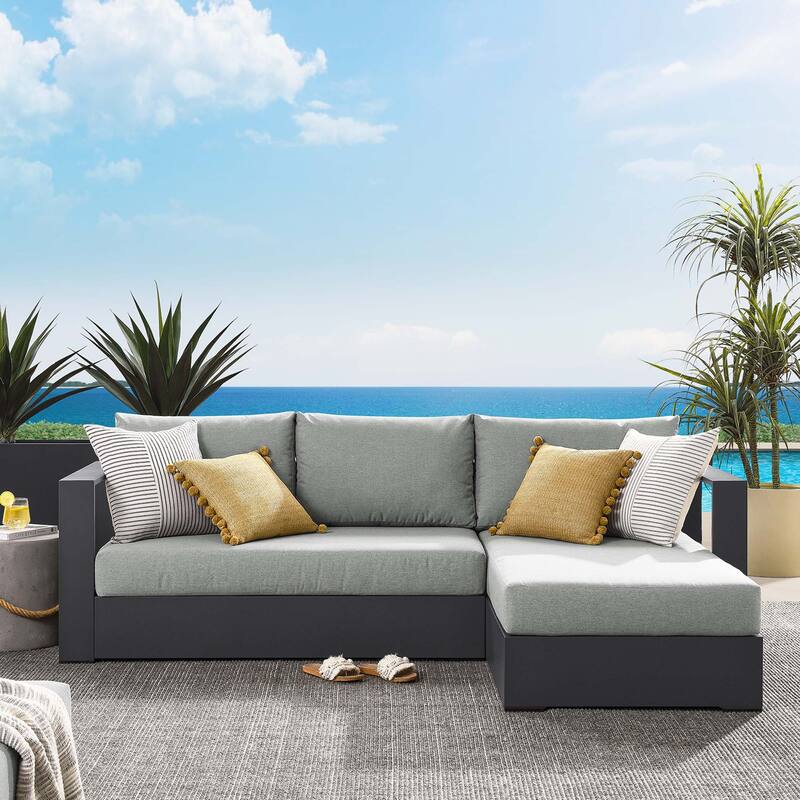 Tahoe Patio Aluminum 2-Piece Right-Facing Chaise Sectional Sofa Set