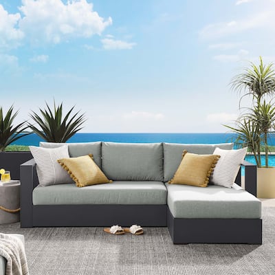 Tahoe Patio Aluminum 2-Piece Right-Facing Chaise Sectional Sofa Set