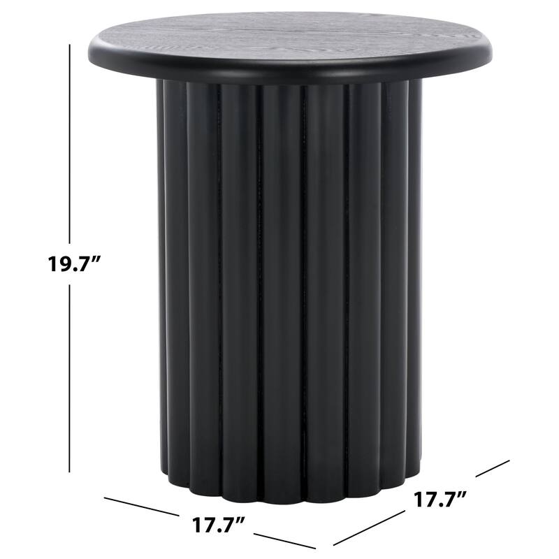 SAFAVIEH Monka Round Top Pedestal End Table, Fully Assembled - 18"W x 18"D x 20"H
