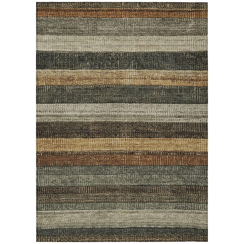HomeRoots Striped Transitional Rectangle Outdoor Rug
