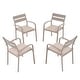 preview thumbnail 13 of 45, Outdoor Stackable Aluminum Dining Chair with Cushion (Set of 4)