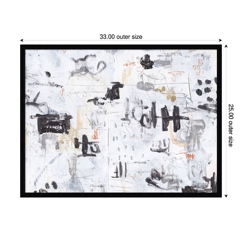 The Subtle Frenzy No. 1 by Melissa Wang Wood Framed Wall Art Print - 33 x 25 in - Black