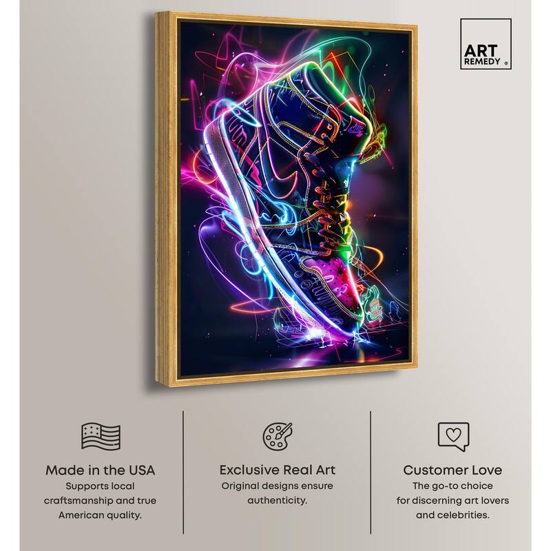 Bright Lights Sneaker Canvas by Art Remedy