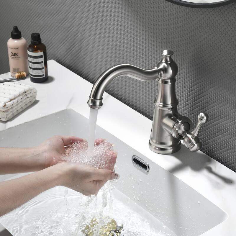 8.1"H Solid Brass Single-handle Bathroom Sink Faucet