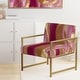 preview thumbnail 87 of 101, Designart "Mettalic Indigo And Gold II" Upholstered Abstract Accent Chair - Glam Arm Chair For Living Room Arm Chair - Gold Metal - Gold & Pink