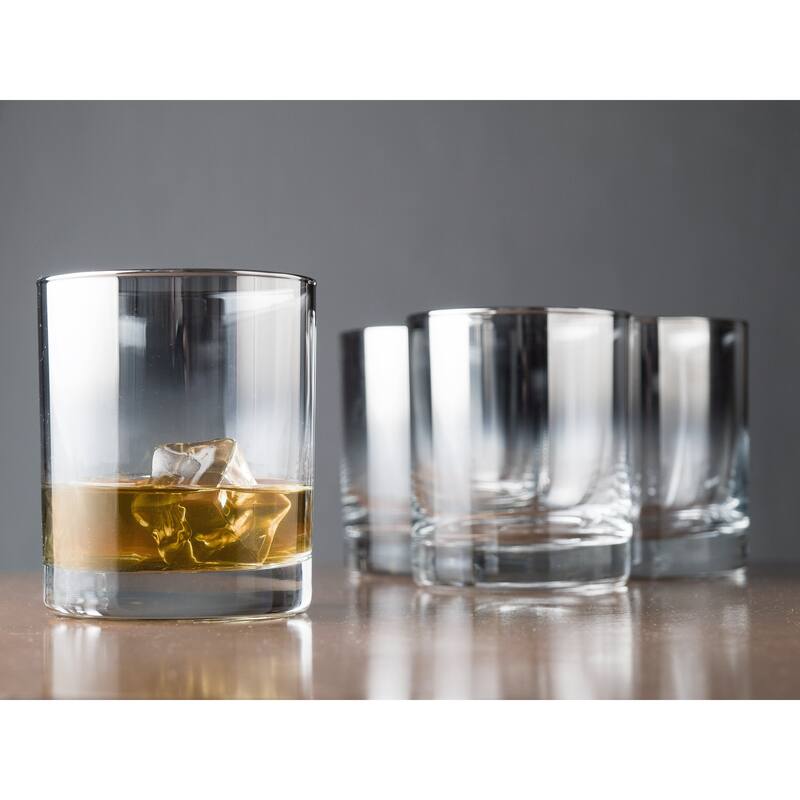 Glass Double Old Fashioned Tumblers- Smoked- 10 Oz.-Set of 4
