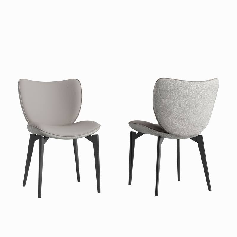 Ergonomic Dining Chairs with Cushioned Seat, Carbon Steel, Set of 2