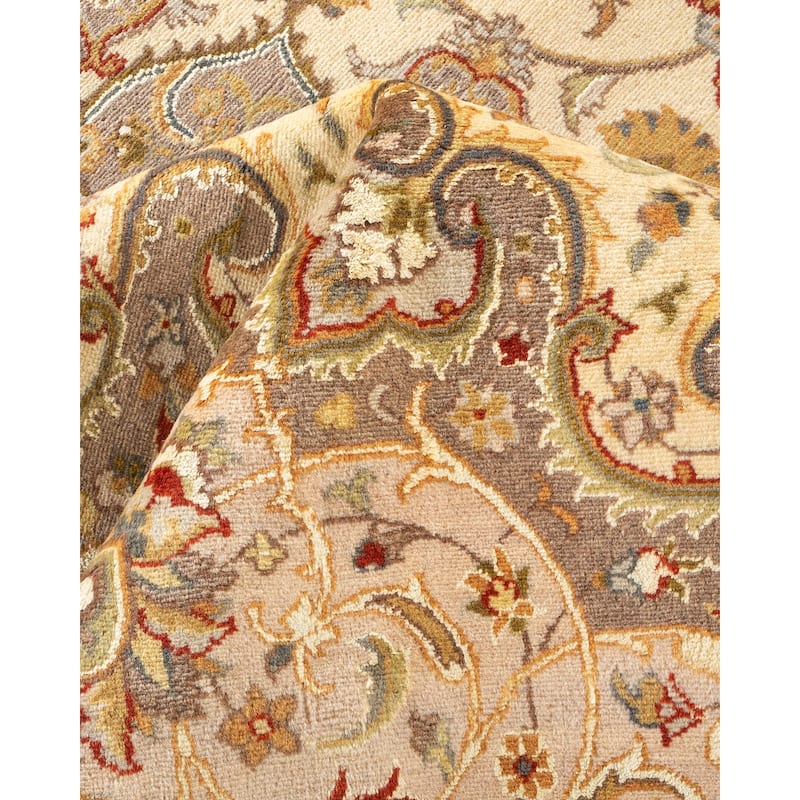 Overton Hand Knotted Wool Vintage Inspired Traditional Mogul Ivory Area Rug - 9 x 12
