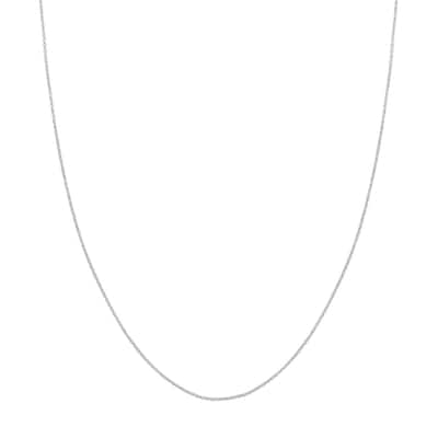 Curata 10k White Gold 1.05mm Diamond Cut Cable Chain Necklace (Lobster)