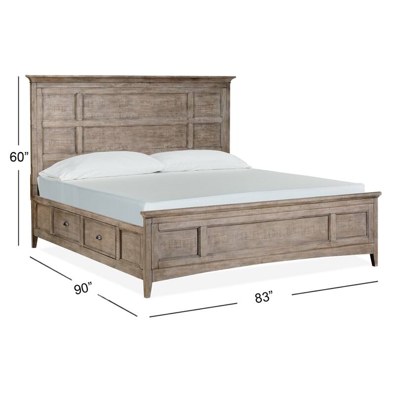 Magnussen Home Paxton Place Dovetail Grey Panel Storage Bed