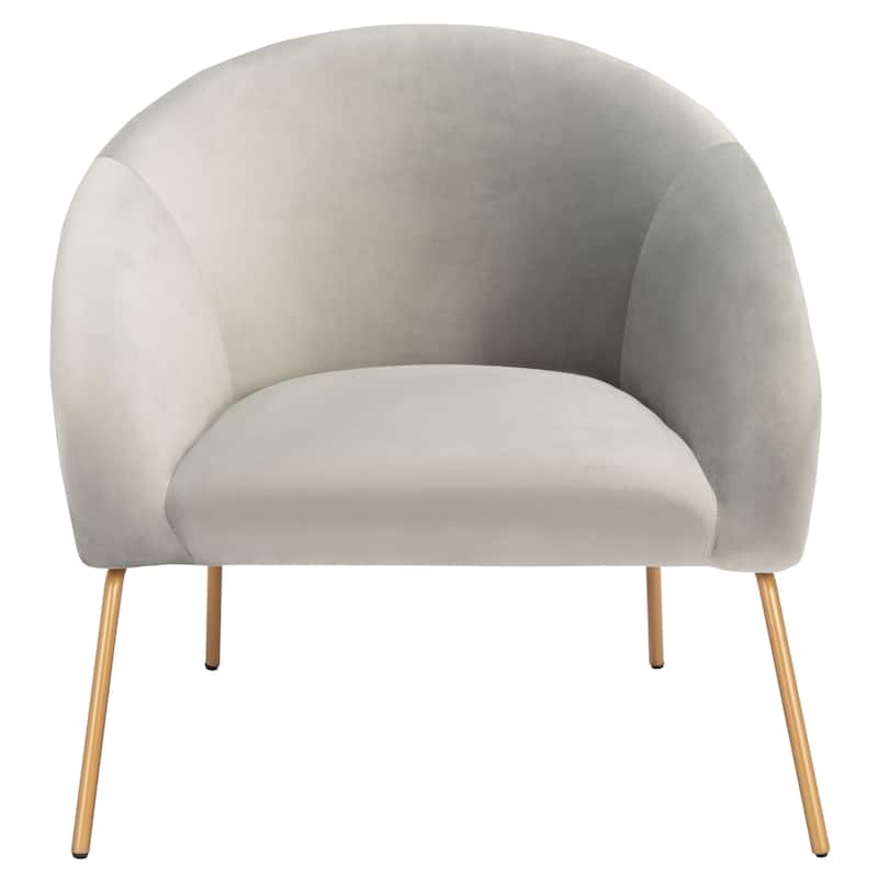 SAFAVIEH Made Glam Velvet Accent Chair - 32.3" W x 29.5" L x 30" H - 32Wx30Dx30H - Grey/Gold