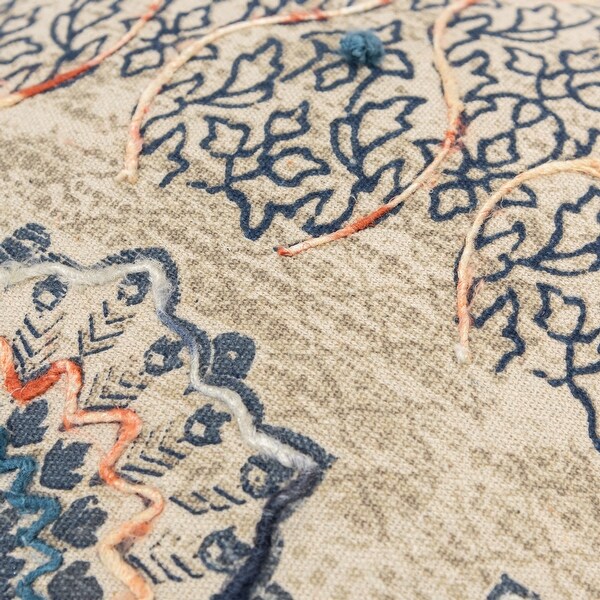 Rizzy Home Beige Rust and Blue Hand crafted Medallion Throw