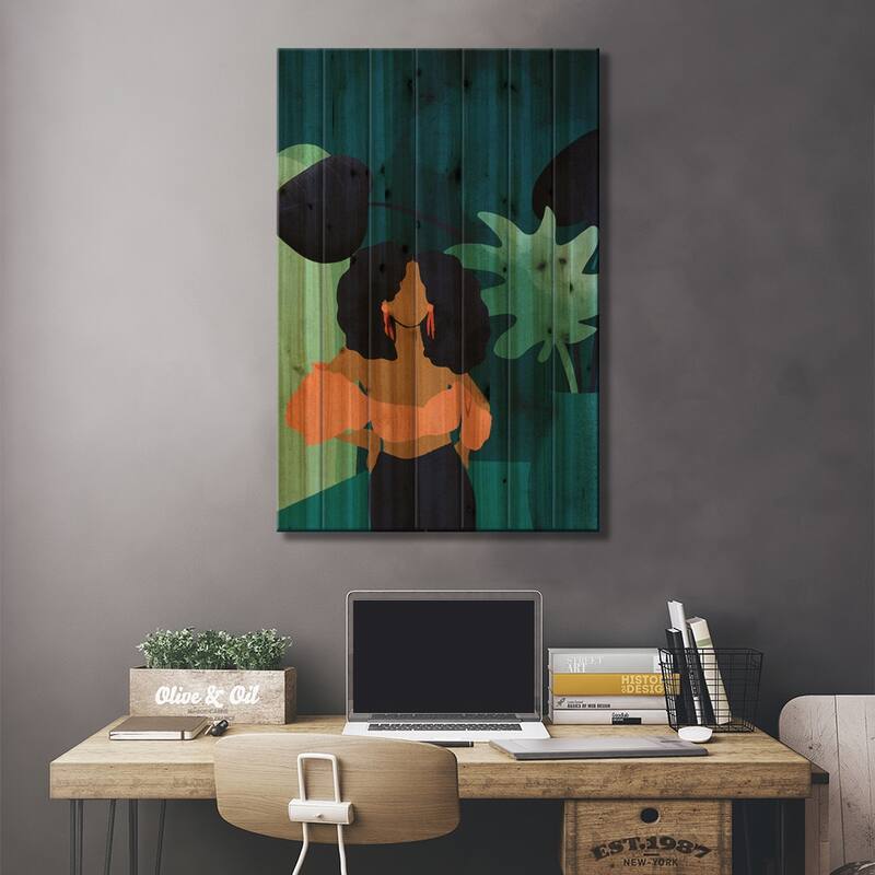 Reyna Print On Wood by Reyna Noriega - Multi-Color