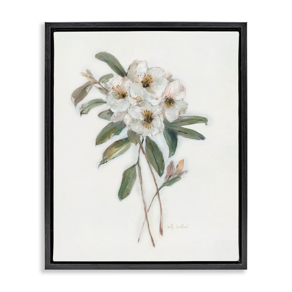 Stupell Flower Sprig Bundle Framed Floater Canvas Wall Art Design By Sally Swatland