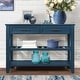 preview thumbnail 1 of 10, Console Table with 2 Drawers and 2 Tiers Shelves, Entryway Sofa Table Long Narrow Wood Console Table for Living Room Hallway Navy Blue