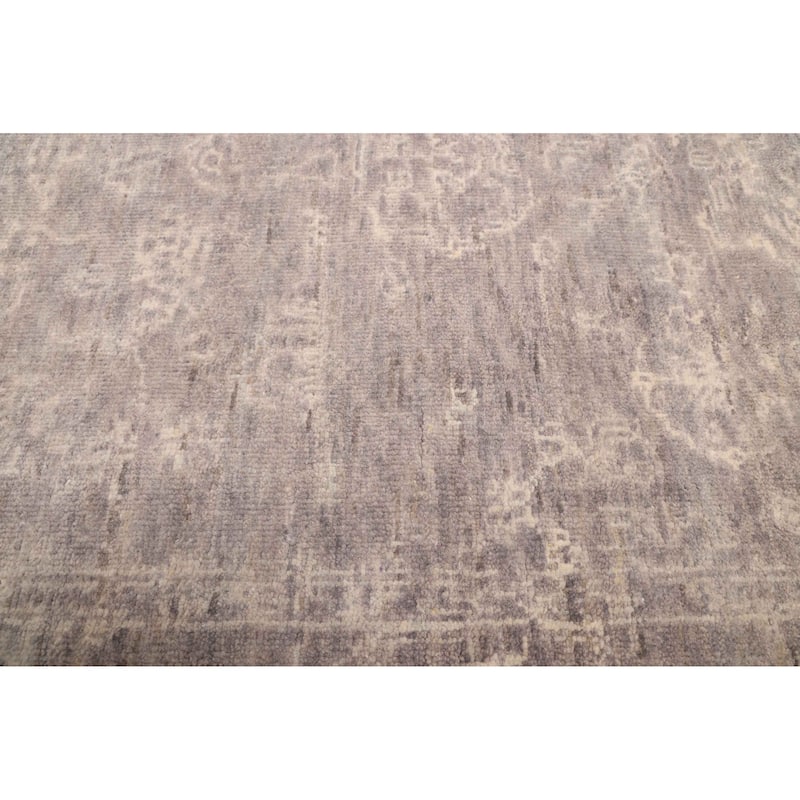 ECARPETGALLERY Hand-knotted Finest Oushak Dark Grey Wool Rug - 5'11 x 8'11