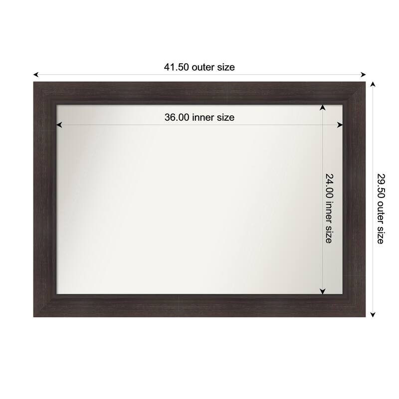 Sloped Non-Beveled Framed Wall Mirror - 42 x 30 in - Sloped Espresso