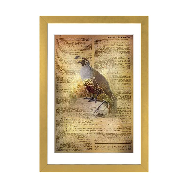 iCanvas "Q - Quail" by 5by5collective - Gold - 32x24x1