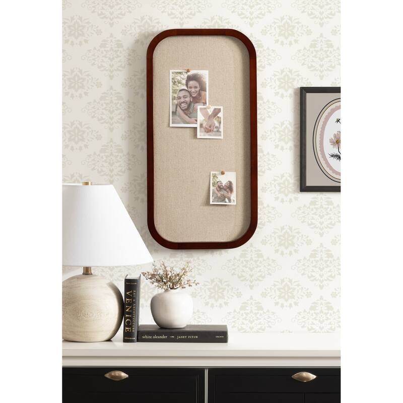 Kate and Laurel Hutton Wood Framed Fabric Pinboard