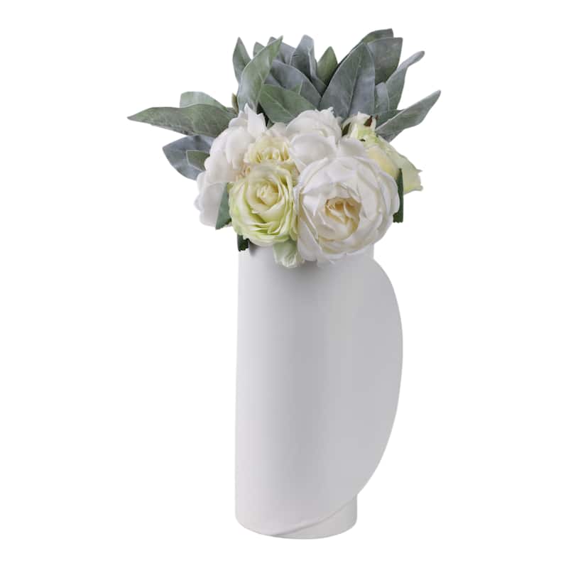 Ceramic Stoneware Vase Sculptural Curved Silhouette Modern Design