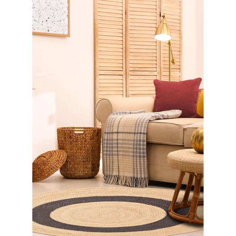 ECARPETGALLERY Braided Weave Palas Denizli Tan Jute Rug - 3'4 x 3'4