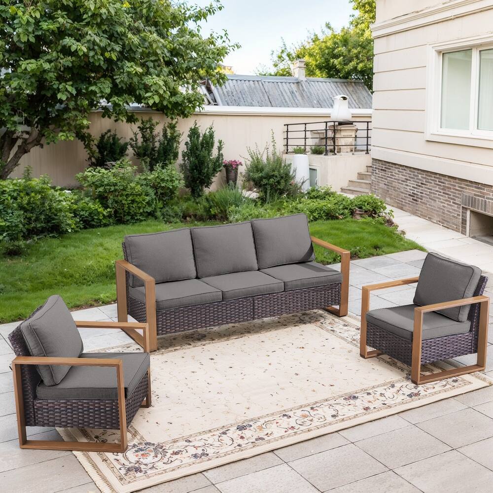 Gymojoy Outdoor Wicker Patio Furniture Sofa Set