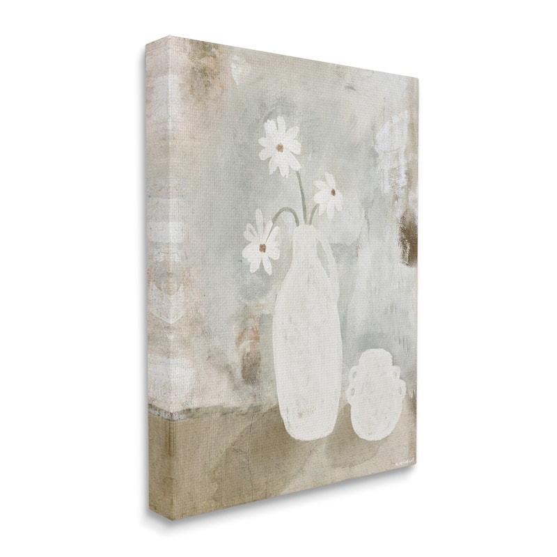 Stupell Blooming Daisy Flowers Still Life Stretched Canvas Wall Art ...