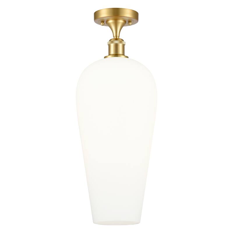 Innovations Lighting Endless Possibilities Ballston - Chelsea - 1 Light 8" Semi-Flush Mount - Satin Gold/White