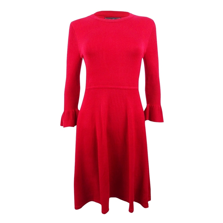 petite red sweater dress