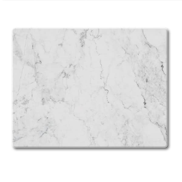slide 2 of 2, Counterart Glass Cutting Board Counter Saver 10" x 8" - White Marble - 10x8x.077