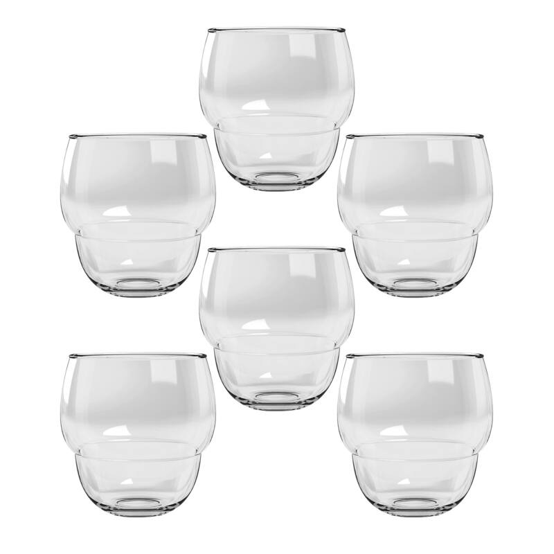 Abode Homewares Stacking Bubble Acrylic Drinking Glass - 14 oz - Set of 6 - Clear