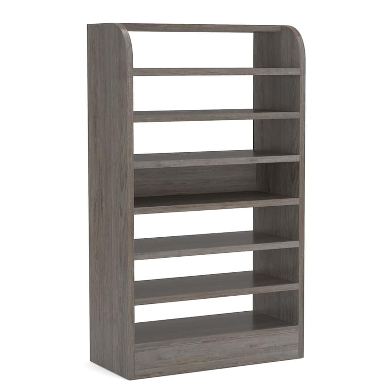 8-Tier Shoe Cabinet for Entryway, Modern White Shoe Shelf Shoes Rack Organizer, Wooden Shoe Storage Cabinet for Hallway Closet