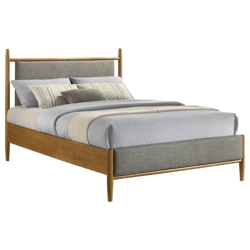Mason 46-inch Panel Platform Bed Grey and Light Brown