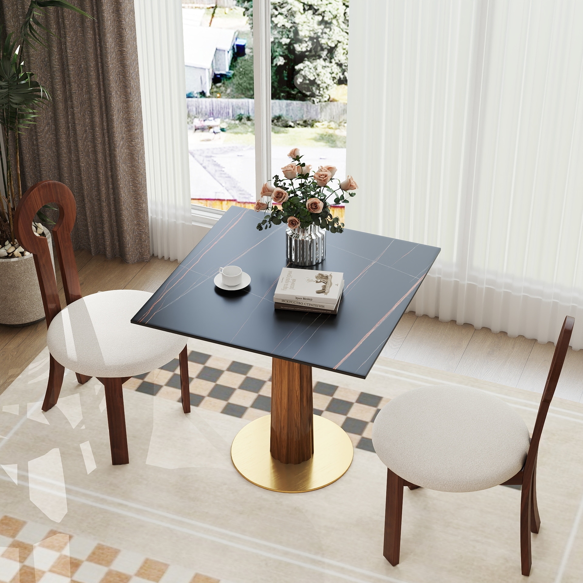 Round Modern Style MDF Wood Dining Table For Multiple Settings