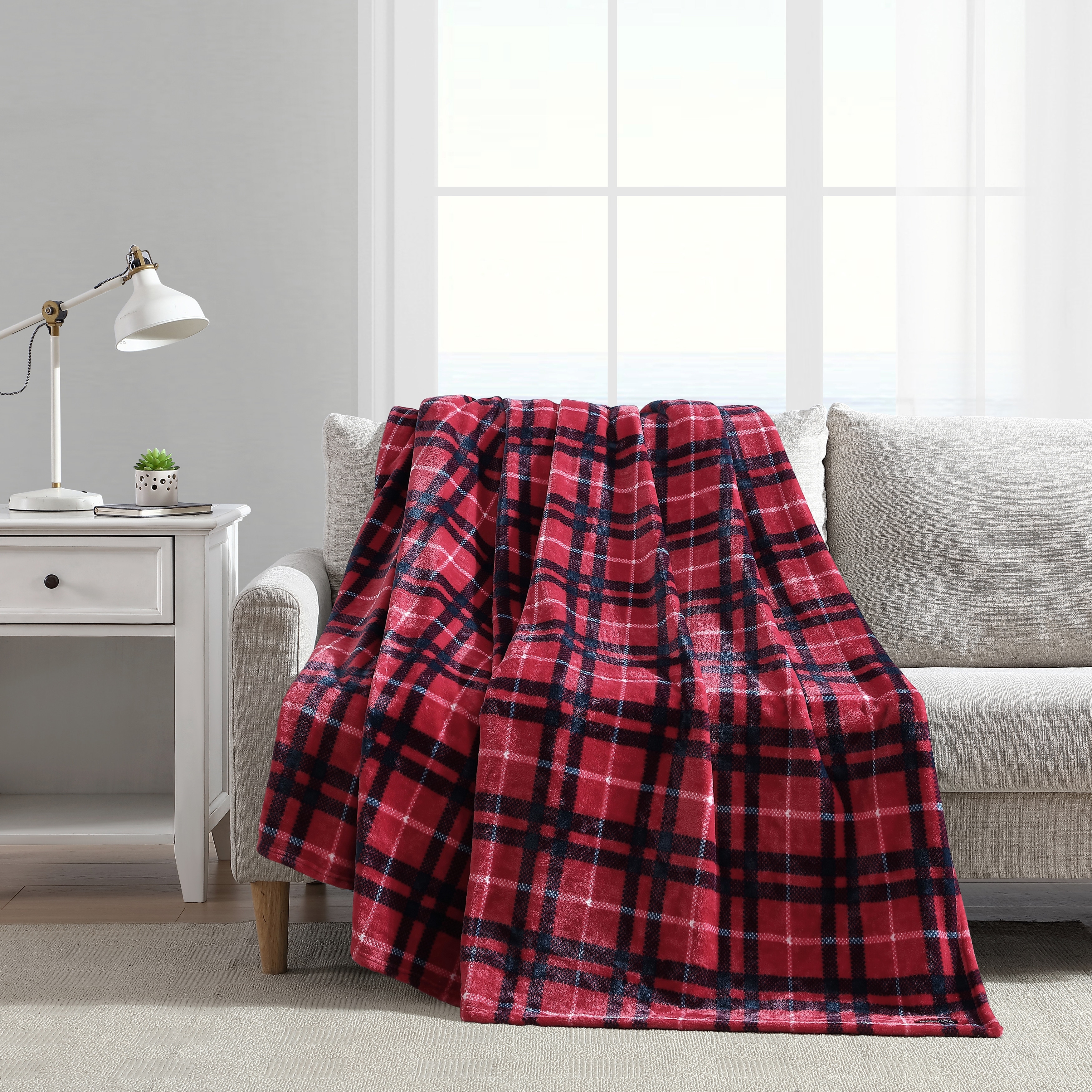 Nautica Printed Ultra Soft Plush Printed Fleece Blanket On Sale