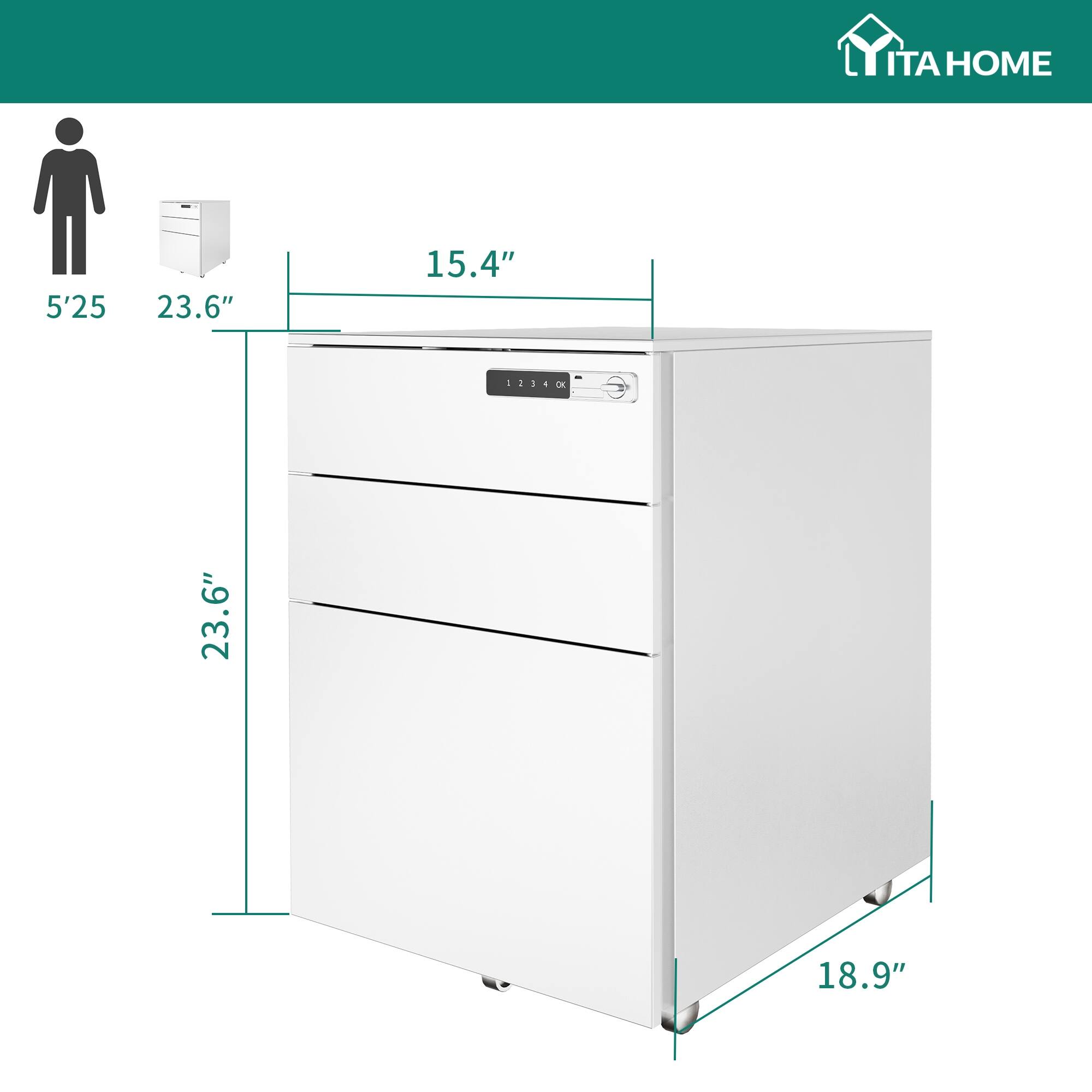 Moasis 3Drawer Metal File with Smart Lock Bed Bath & Beyond
