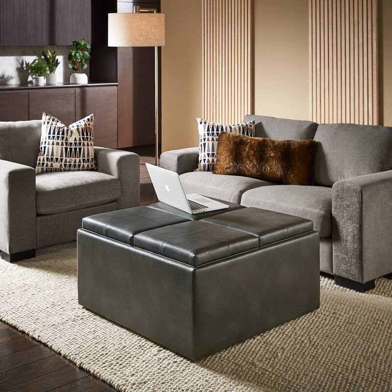 Montrose Dark Grey Storage Ottoman by iNSPIRE Q Bold