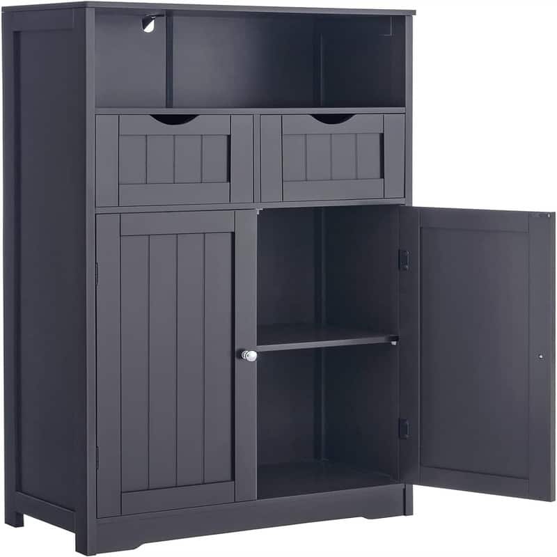 Bathroom Wall Cabinet - 11.8"D x 23.6"W x 42.5"H - Blue Grey