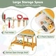 preview thumbnail 8 of 7, Multicolor Kids Wooden Toy Workbench with 2 Storage Baskets and Blackboard - 33" x 14.5" x 31.5" (L x W x H)