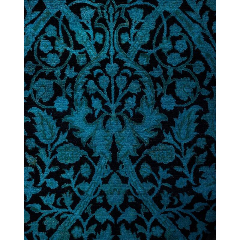 Fine Vibrance, One-of-a-Kind Hand-Knotted Runner Rug - Black, 2' 6" x 9' 10" - 2' 6" x 9' 10"
