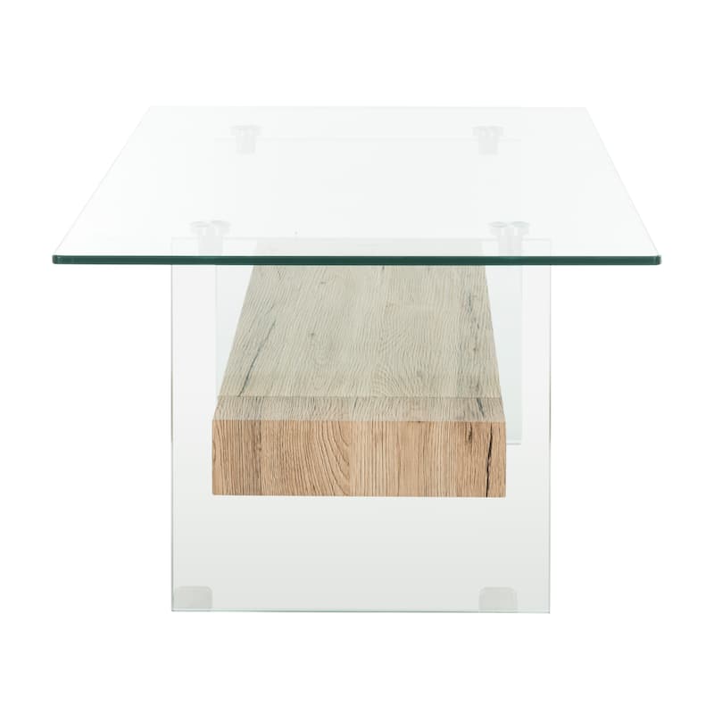 SAFAVIEH Kayley Modern Glass Coffee Table - 43.3" x 23.6" x 16.5"