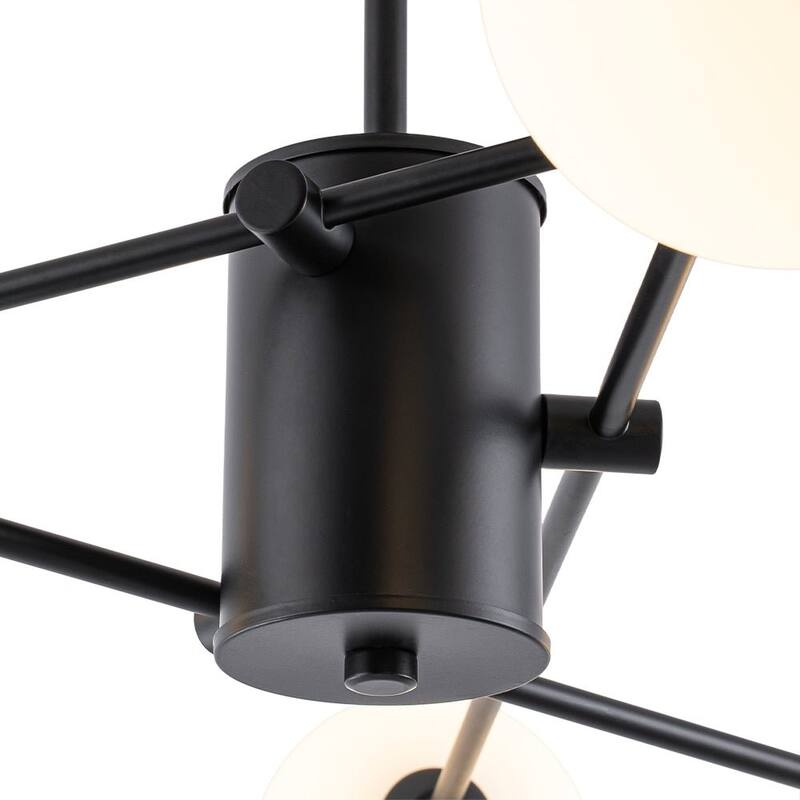 Linear Sputnik Frosted Glass Globe Semi Flush Chandelier